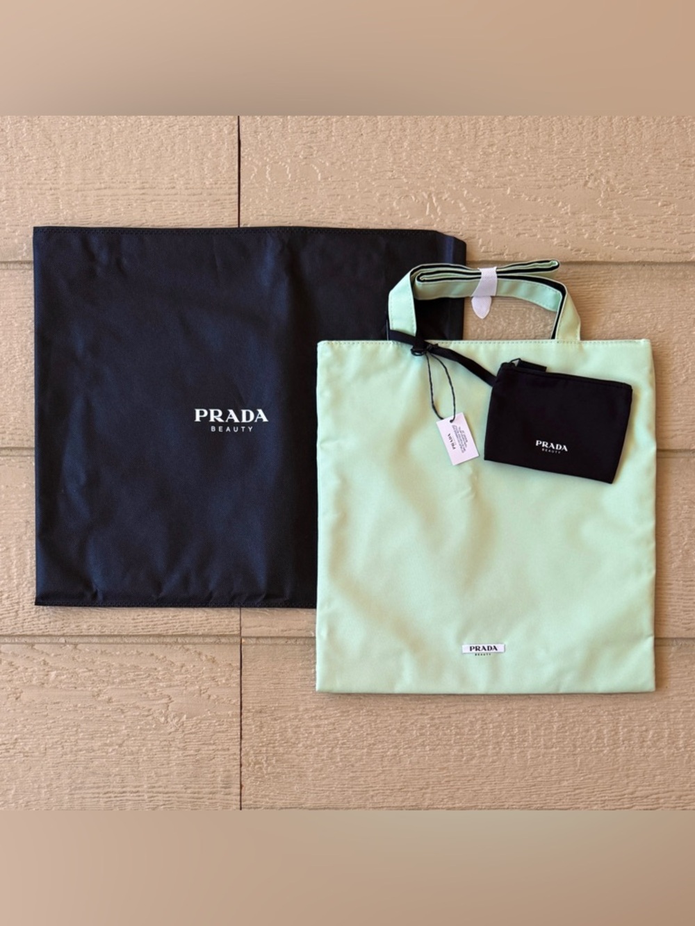 Prada Beauty Reversible Tote Bag w/ Pouch & Dust Bag Gift Promo
